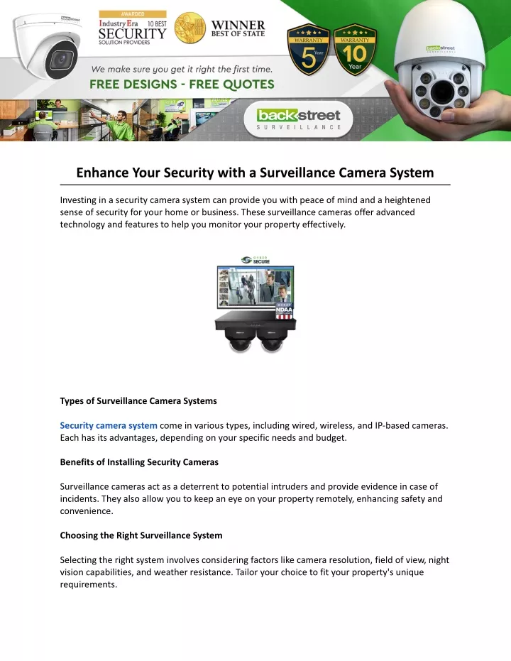 enhance your security with a surveillance camera