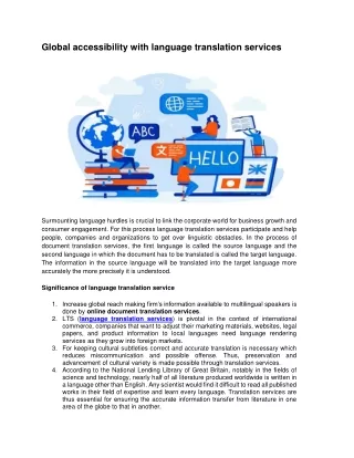 global accessibility with language translation