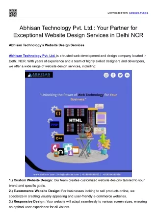 Abhisan Technology Website Design Services in Delhi NCR