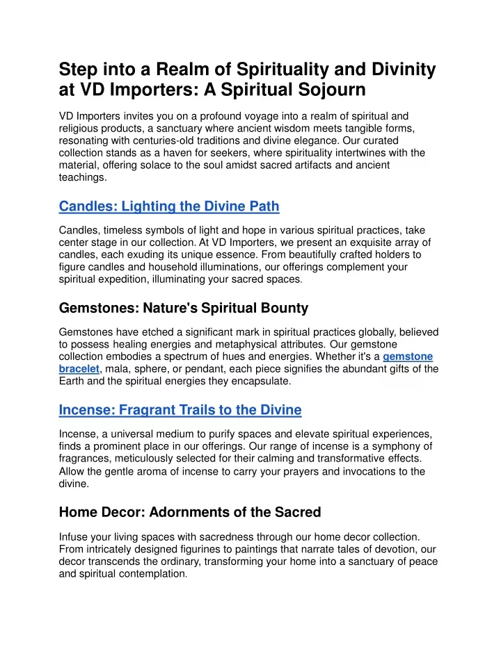 step into a realm of spirituality and divinity at vd importers a spiritual sojourn