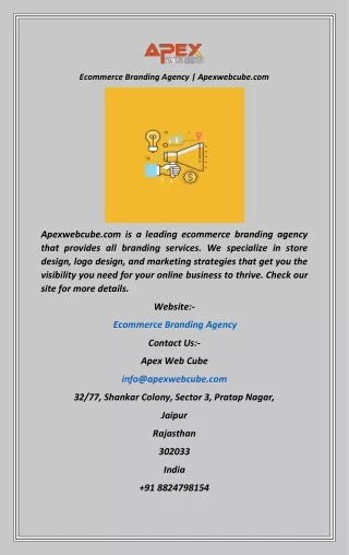 ecommerce branding agency apexwebcube com