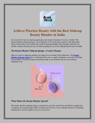 Achieve Flawless Beauty with the Best Makeup Beauty Blender in India (1)