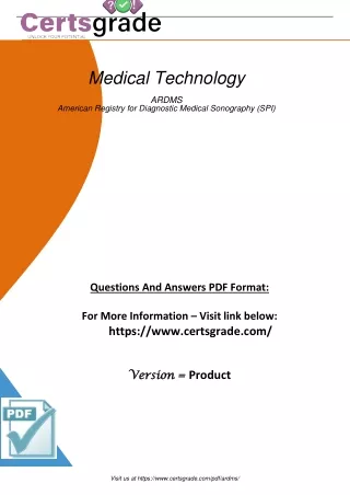 Updated ARDMS Test PDF Dumps Questions Answers 2023-2024