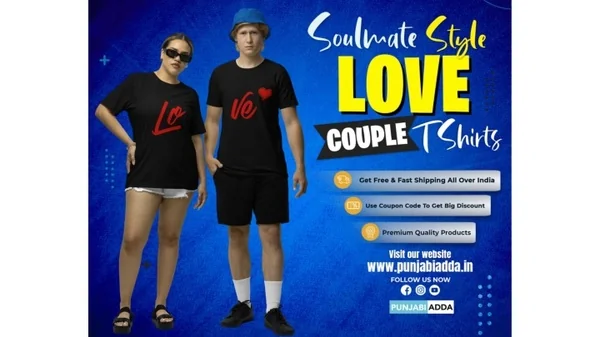 Passion Partner Love Couple T Shirts at Punjabi Adda
