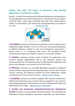 devops with aws the power of containers