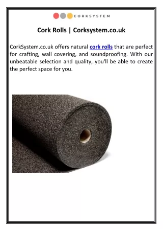 Cork Rolls | Corksystem.co.uk