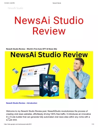 NewsAi Studio Review – Introduction