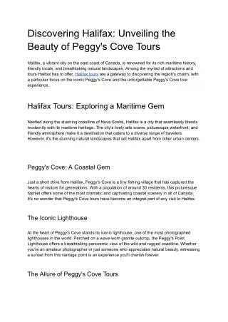 Halifax Tours