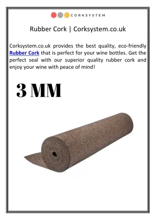 Rubber Cork | Corksystem.co.uk