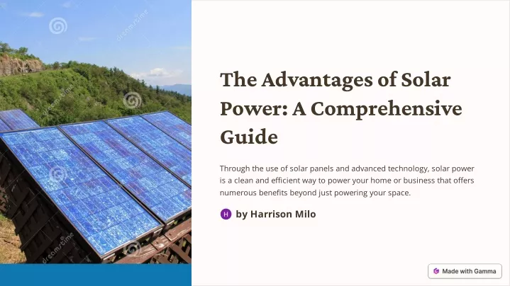 the advantages of solar power a comprehensive