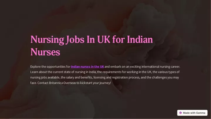 nursing jobs in uk for indian nurses