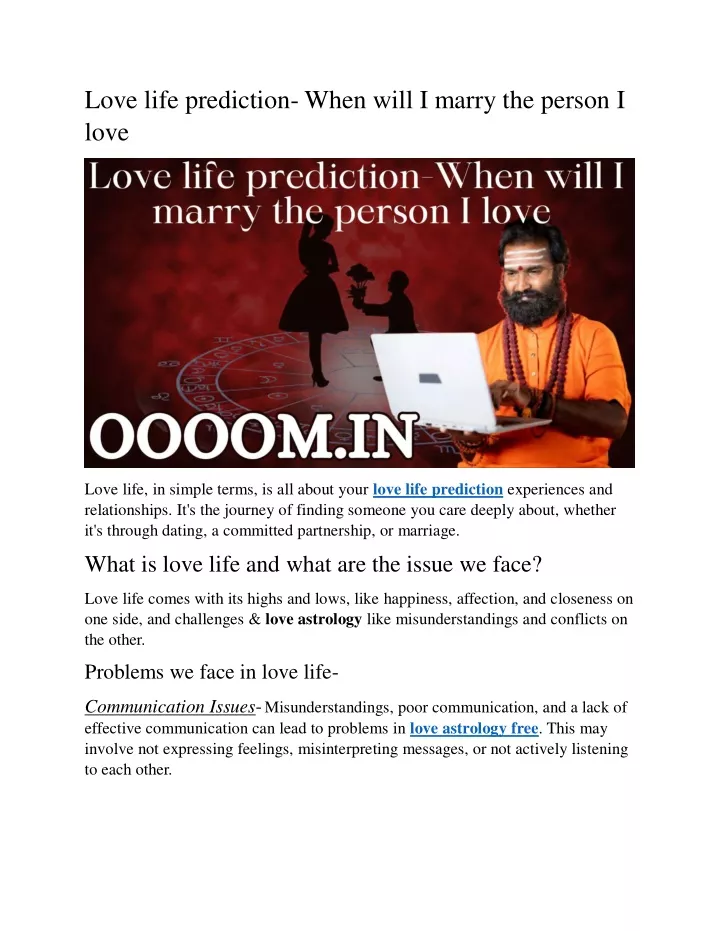 love life prediction when will i marry the person