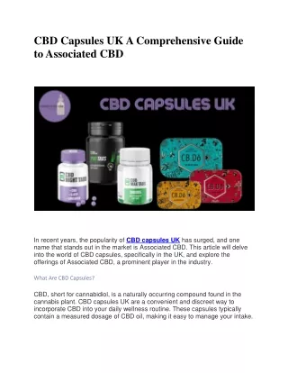 cbd capsules uk a comprehensive guide