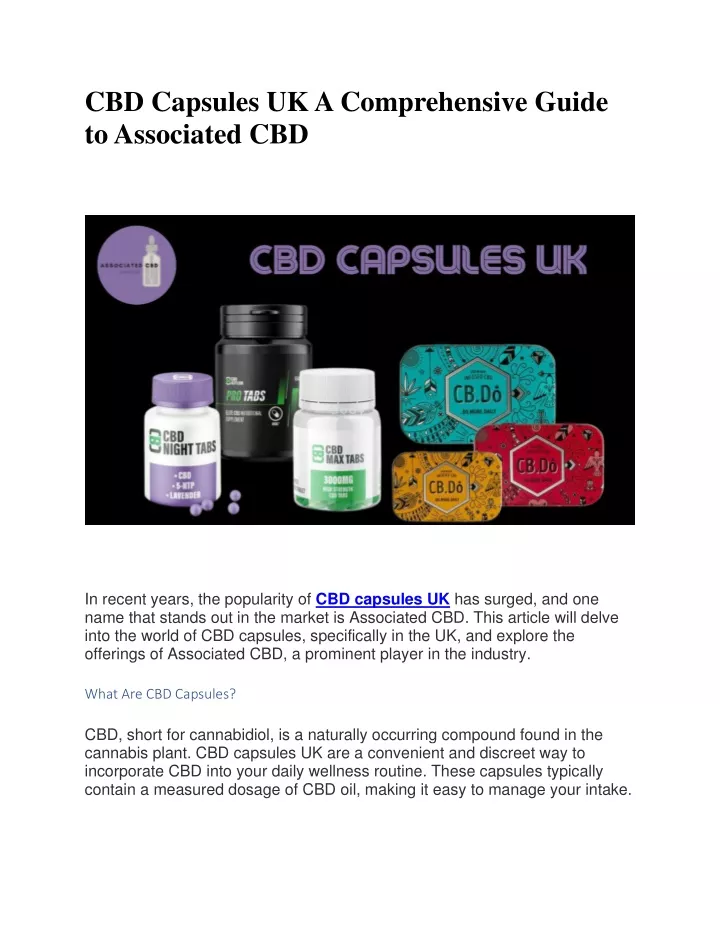 cbd capsules uk a comprehensive guide