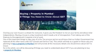 Buying a Property in Mumbai 9 Things You Need to Know About GST