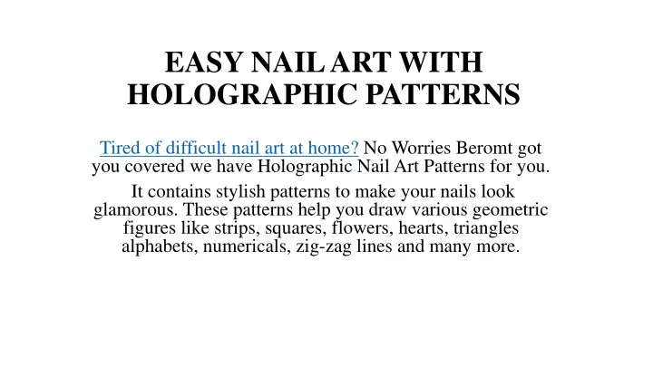 easy nail art with holographic patterns