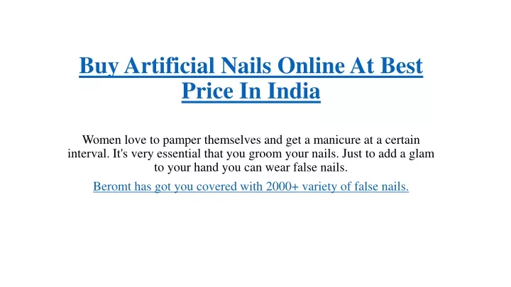 buy artificial nails online at best price in india