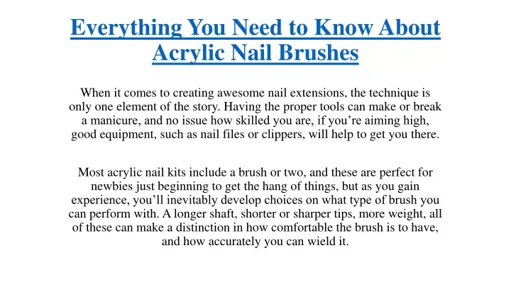everything you need to know about acrylic nail brushes