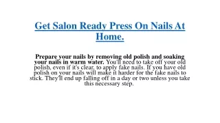 Get Salon Ready Press On Nails At Home