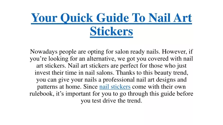 your quick guide to nail art stickers