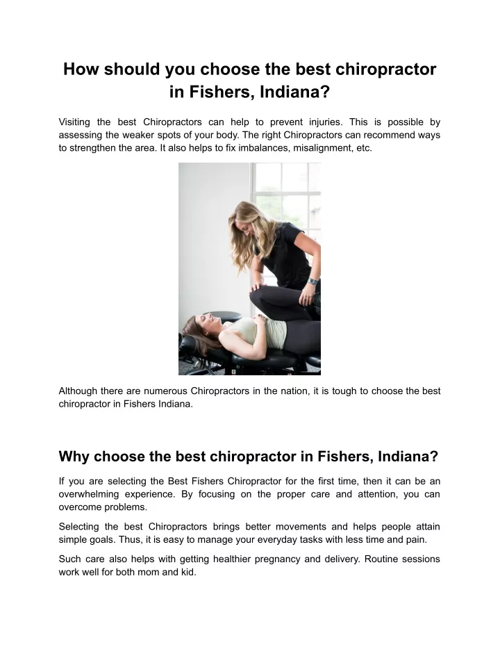 how should you choose the best chiropractor