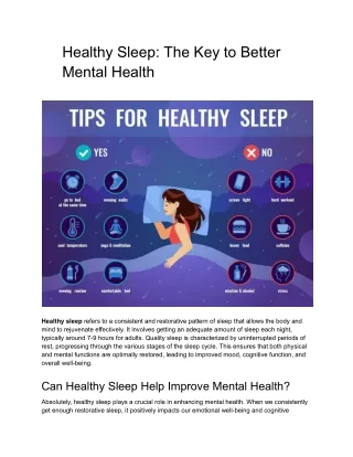 Healthy sleep