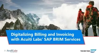 Digitalizing Billing and Invoicing with Acuiti Labs' SAP BRIM Services