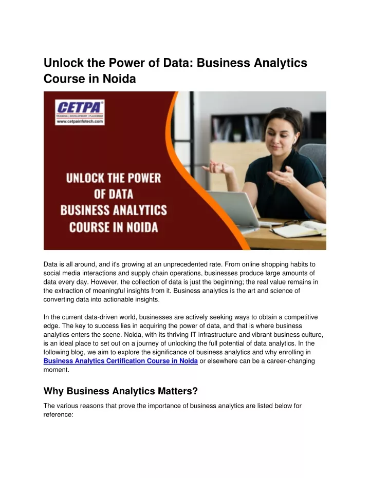 unlock the power of data business analytics