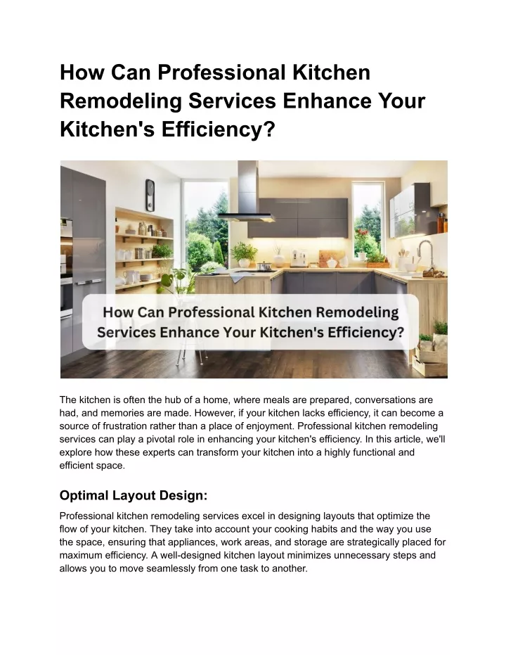 how can professional kitchen remodeling services