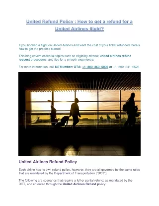 How to get a refund for a United Airlines flight - Skynair.com