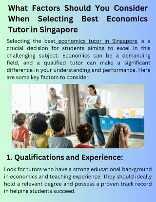 What Factors Should You Consider When Selecting Best Economics Tutor in Singapore