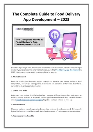 The Complete Guide to Food Delivery App Development – 2023