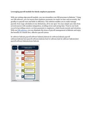 leveraging payroll module for timely employee