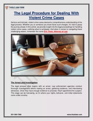 The Legal Procedure for Dealing With Violent Crime Cases