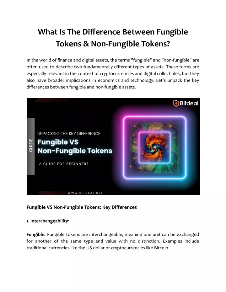 what is the difference between fungible tokens