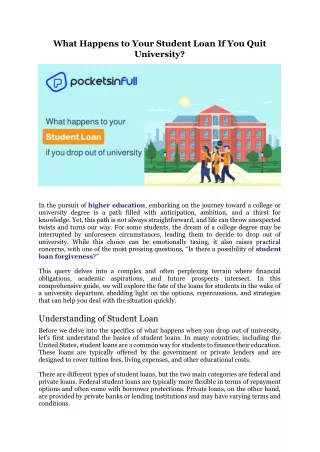 what happens to your student loan if you quit