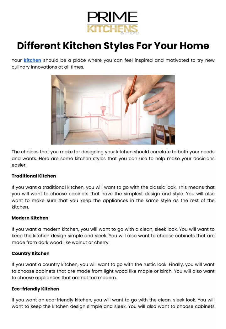 different kitchen styles for your home