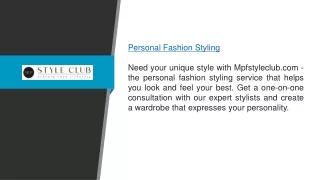Personal Fashion Styling Mpfstyleclub.com