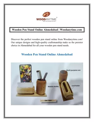 Wooden Pen Stand Online Ahmedabad  Woodanytime.com