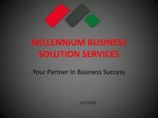 MILLENNIUM BUSINESS SOLUTION SERVICES PPT