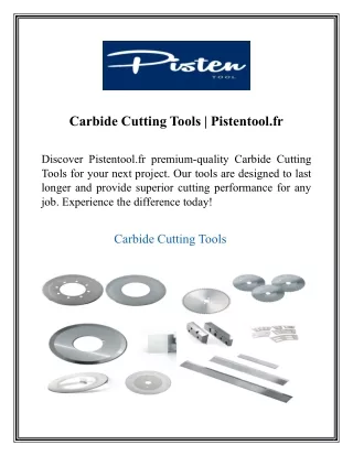 Carbide Cutting Tools Pistentool.fr
