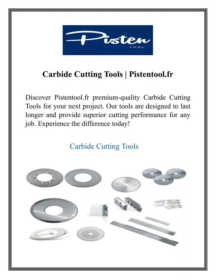 carbide cutting tools pistentool fr