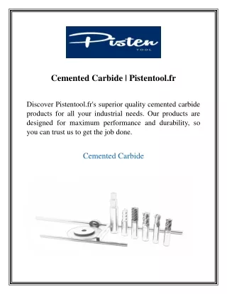 Cemented Carbide  Pistentool.fr