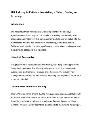 milk industry in pakistan