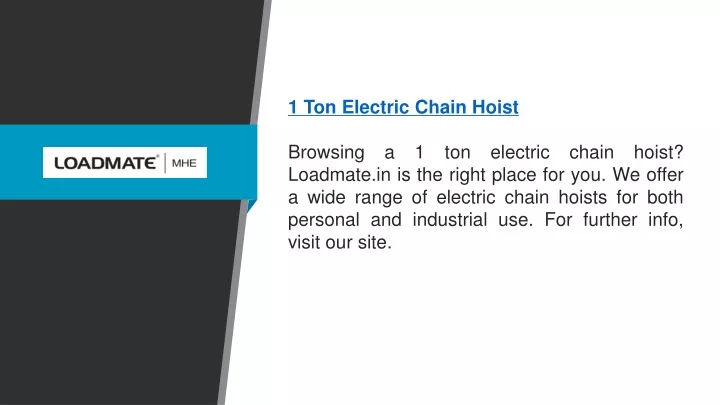 1 ton electric chain hoist browsing