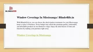 Window Coverings In Mississauga  Blinds4life.in