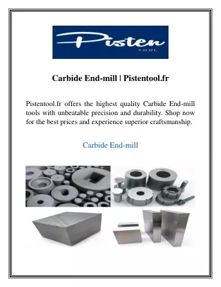 Carbide End-mill Pistentool.fr