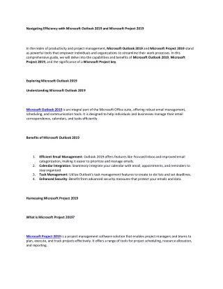 navigating efficiency with microsoft outlook 2019