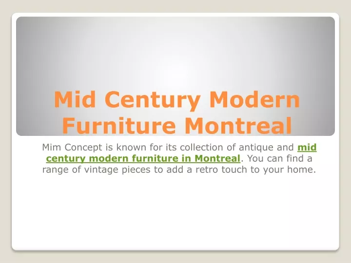 mid century modern furniture montreal