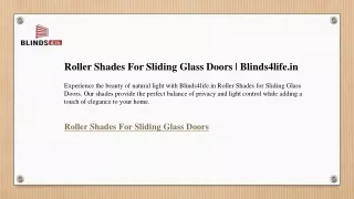 Roller Shades For Sliding Glass Doors  Blinds4life.in